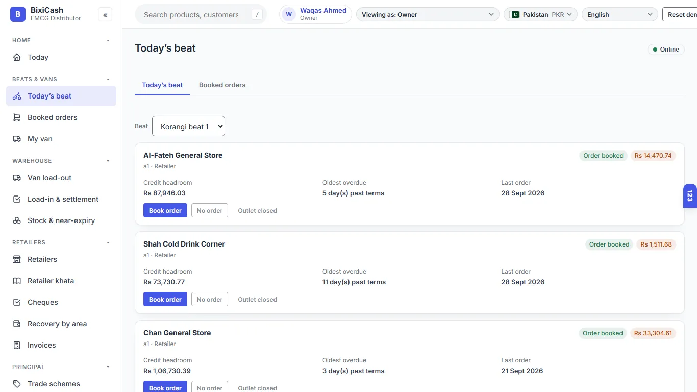 FMCG distribution demo