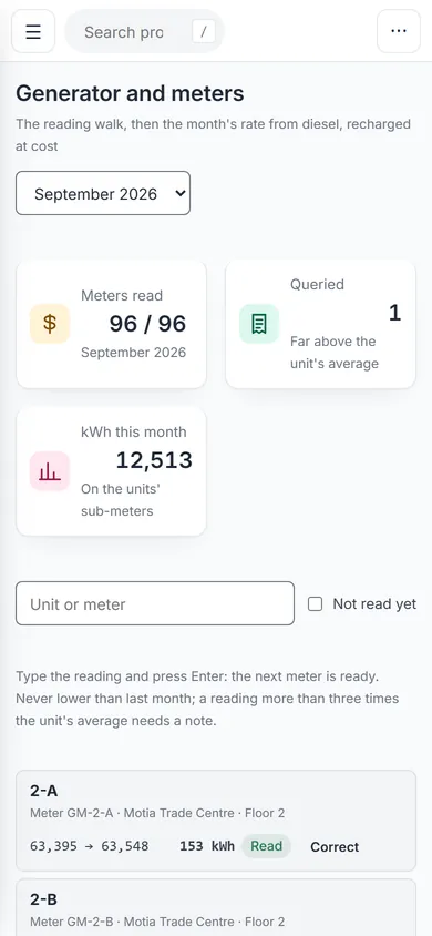 The meter-reading walk on a phone